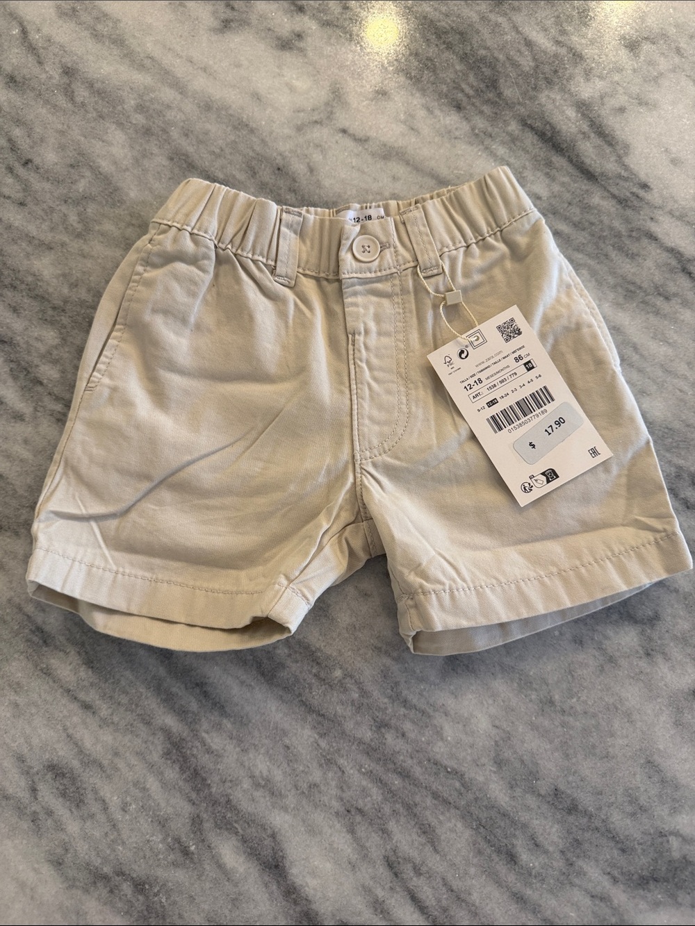 Zara Light Beige Cotton Shorts for Kids